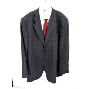 ARMANI COLLEZIONI jacket blazer sport coat 100% wool made in italy gray 48L